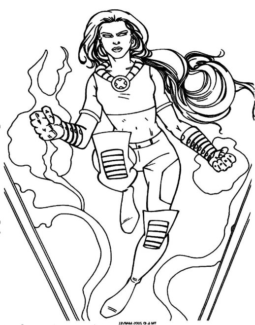 518x659 One Of Female Characters In X Men Coloring Pages