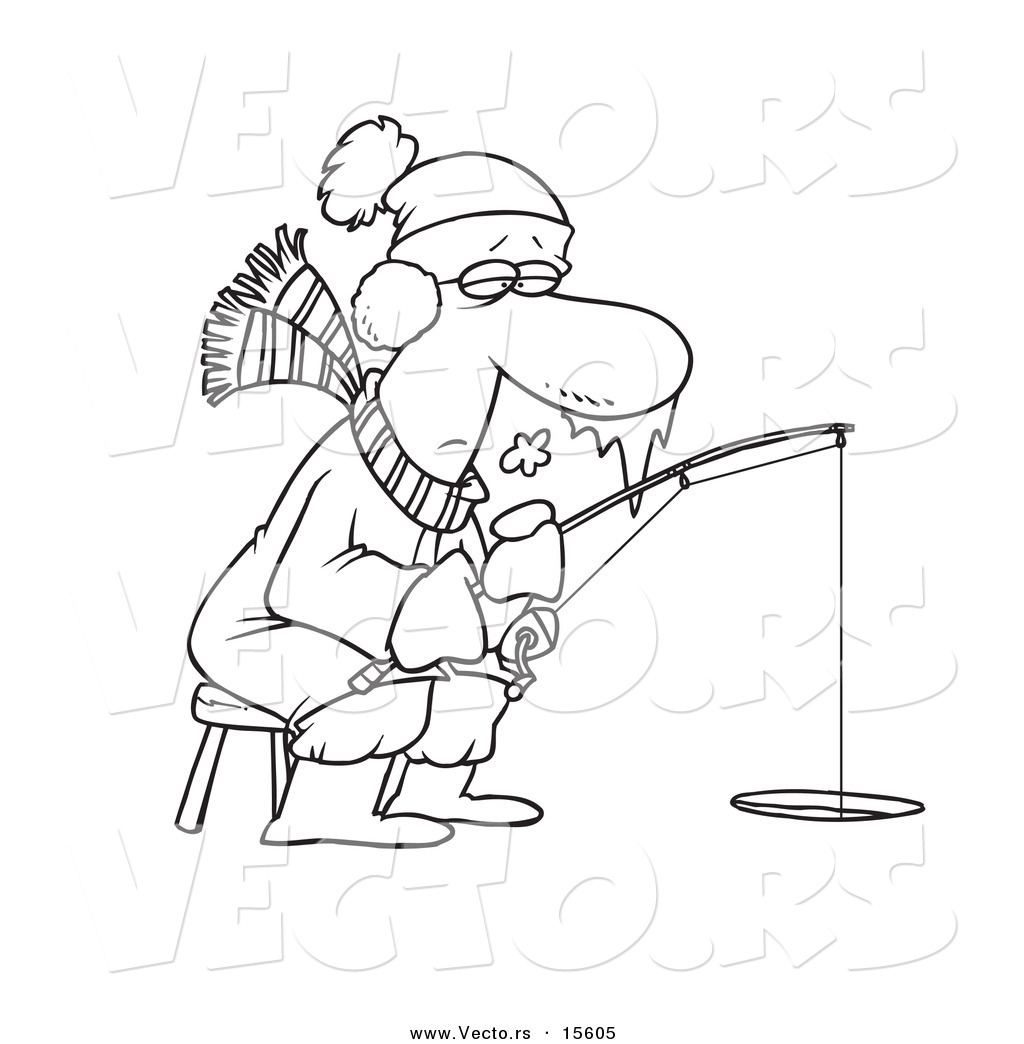 Vector Of A Cartoon Frozen Man Ice Fishing 1024x1044 Vector Of A Cartoon Frozen Man Ice Fishing