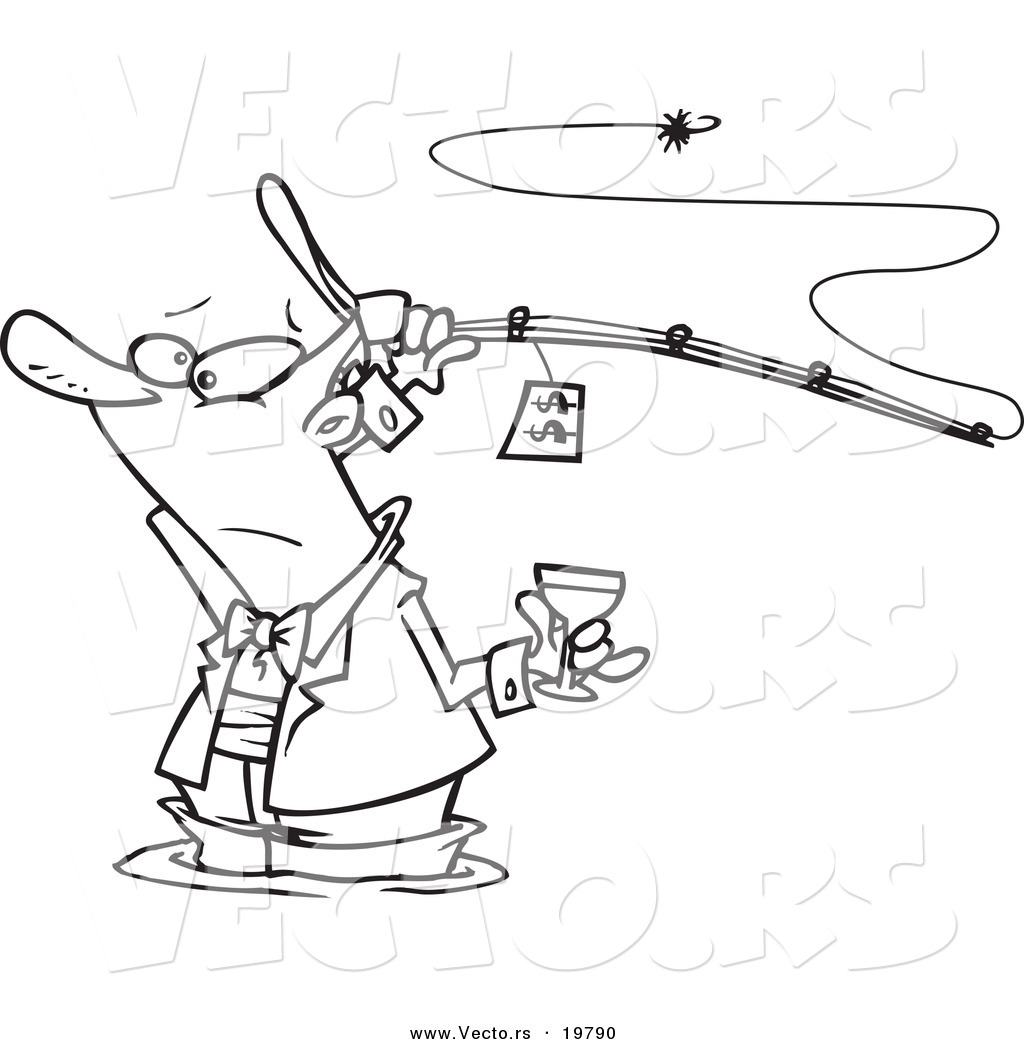 Vector Of A Cartoon Man Fancy Fishing With Wine 1024x1044 Vector Of A Cartoon Man Fancy Fishing With Wine