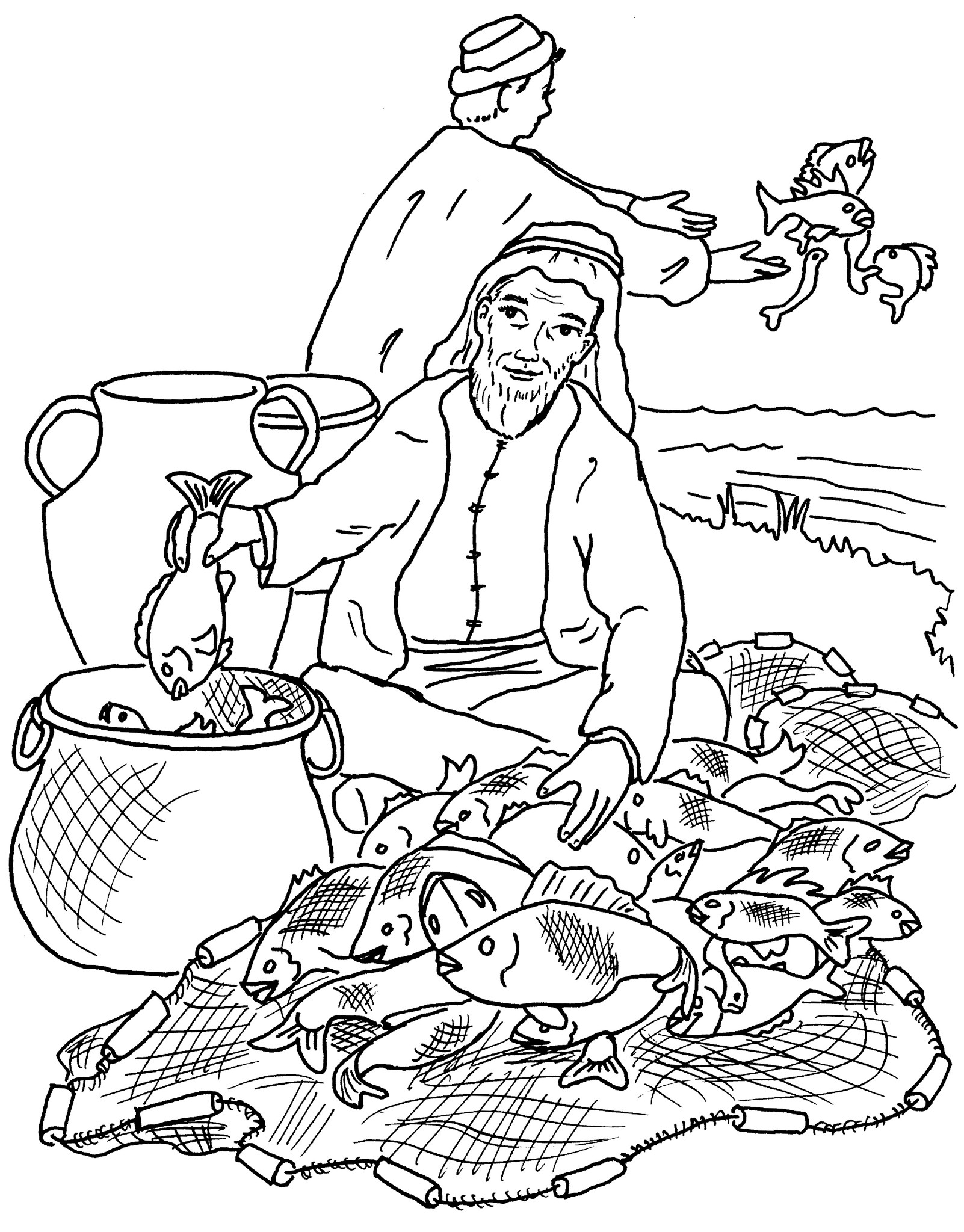 Fishers Of Men Coloring Pages 1602x2048 Fishers Of Men Coloring Pages