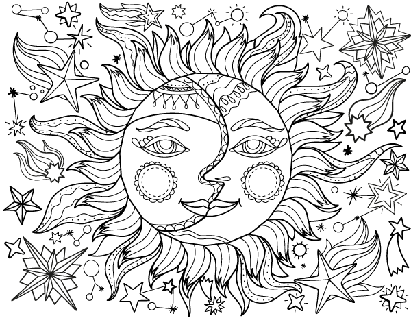 Free Printable Sun And Moon Adult Coloring Page. Download It 600x464 Free Printable Sun And Moon Adult Coloring Page. Download It