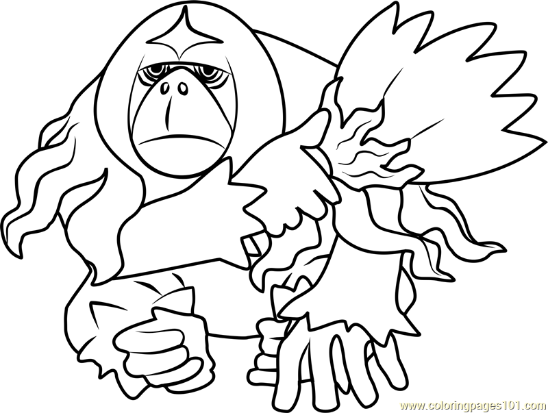 Oranguru Pokemon Sun And Moon Coloring Page 800x603 Oranguru Pokemon Sun And Moon Coloring Page
