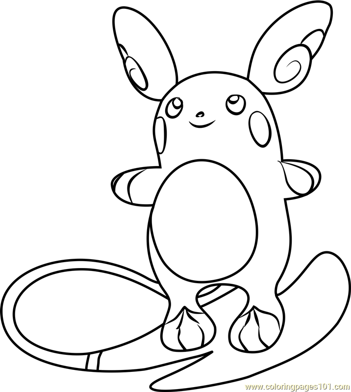Alola Raichu Pokemon Sun And Moon Coloring Page 716x800 Alola Raichu Pokemon Sun And Moon Coloring Page