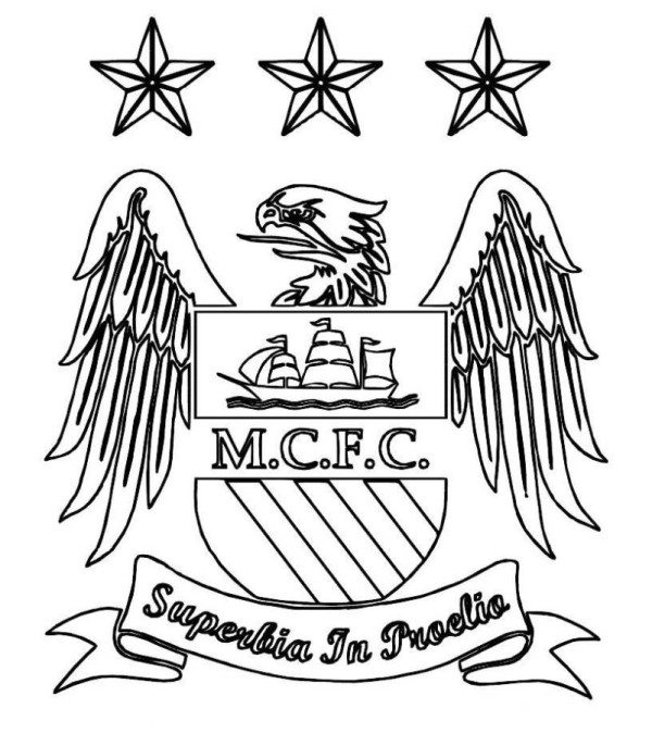 Manchester United Logo Soccer Coloring Pages 600x674 Manchester United Logo Soccer Coloring Pages