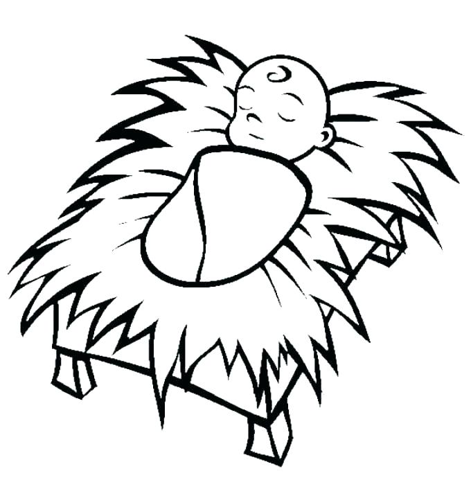 680x693 Manger Coloring Pages To Print Manger Coloring Page Baby In Manger