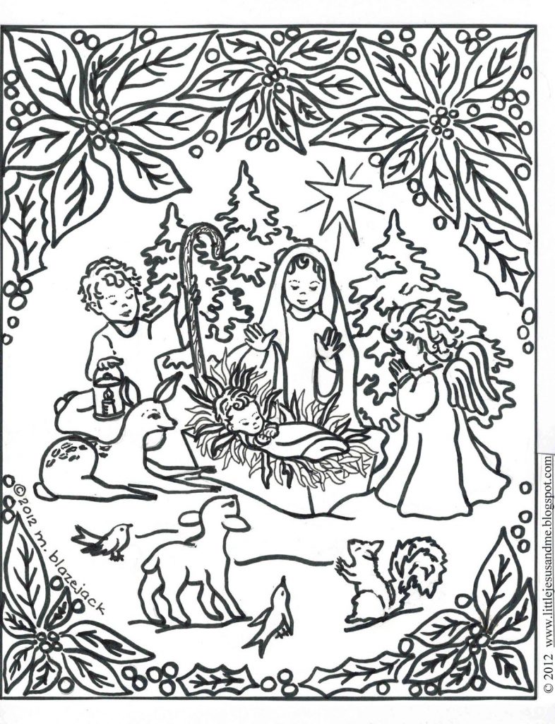 786x1024 Away In A Manger Coloring Pages