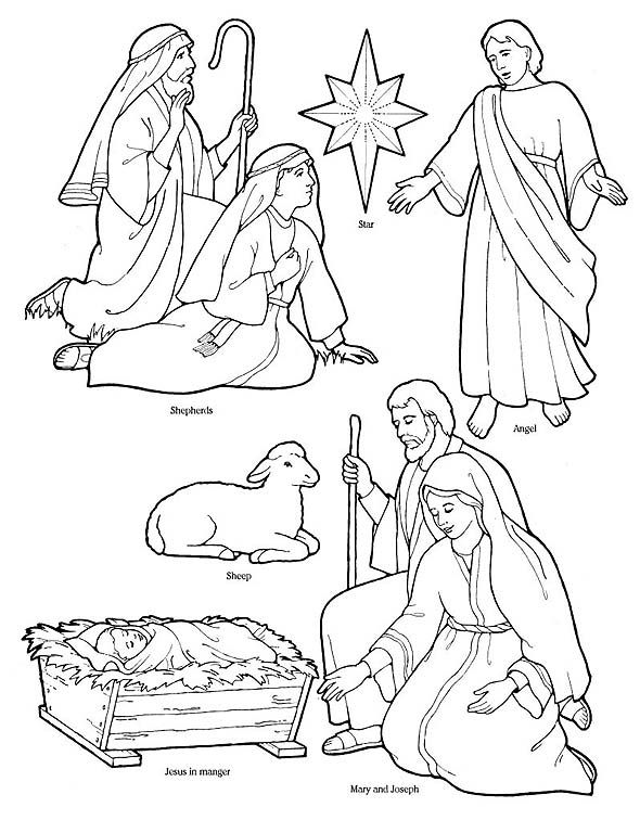 590x768 Printable Nativity Coloring Page To Cut Out And Make Your Own