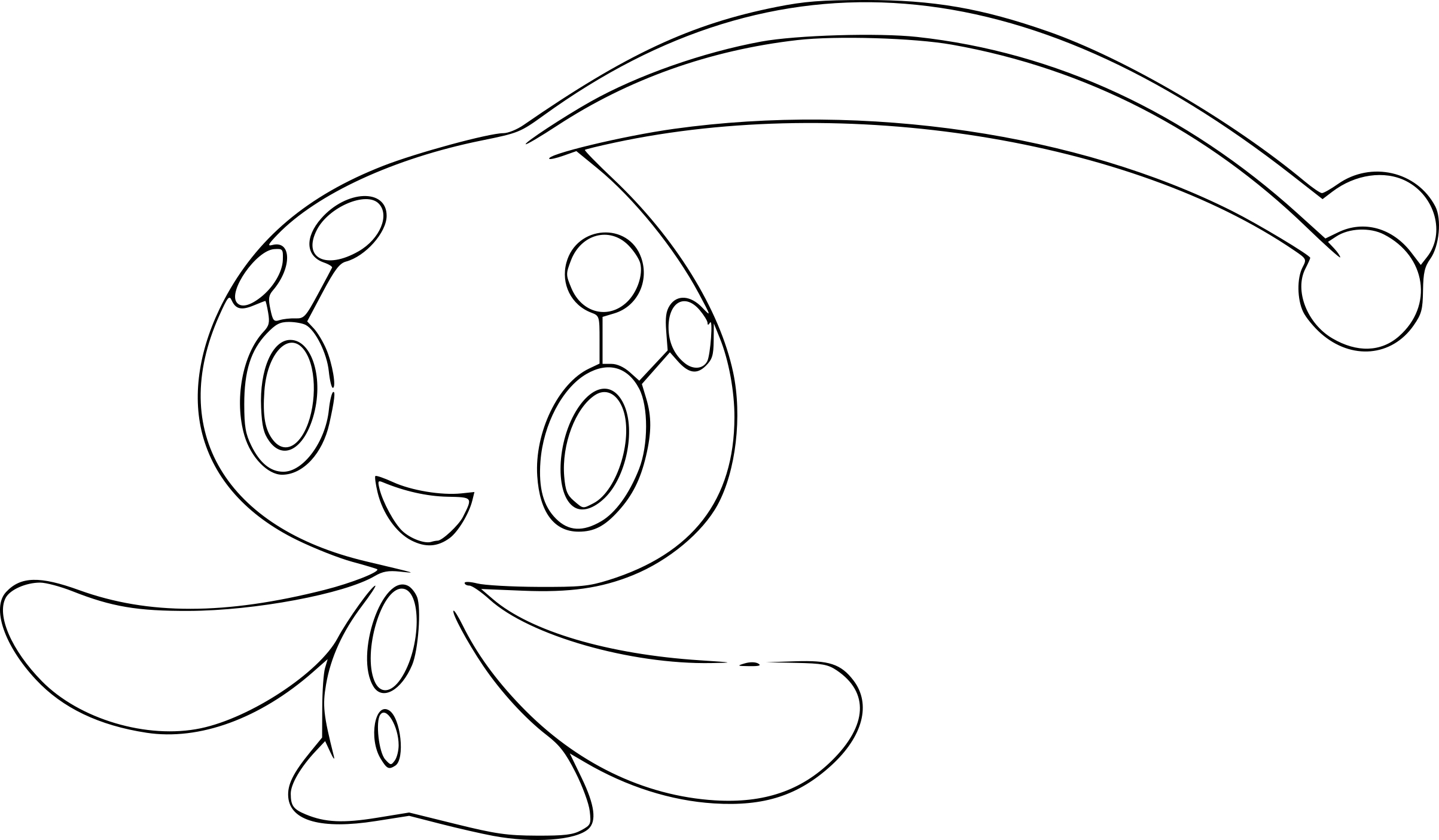 2406x1405 Pokemon Manaphy Coloring Page