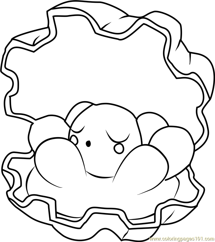 710x800 Clamperl Pokemon Coloring Page