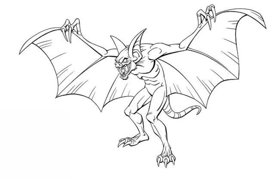 900x586 Coloring Pages Man Bat, Printable For Kids Amp Adults, Free