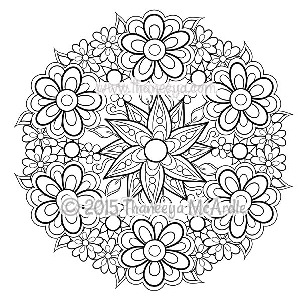 600x600 Flower Mandalas Coloring Book By Thaneeya Mcardle