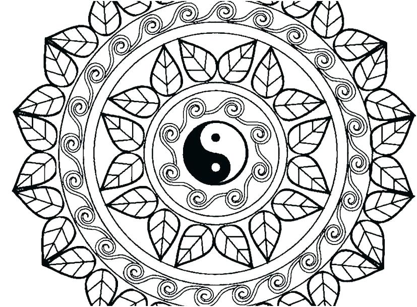 827x609 Mandala Designs Coloring Pages Yin Yang Mandala From The Gallery