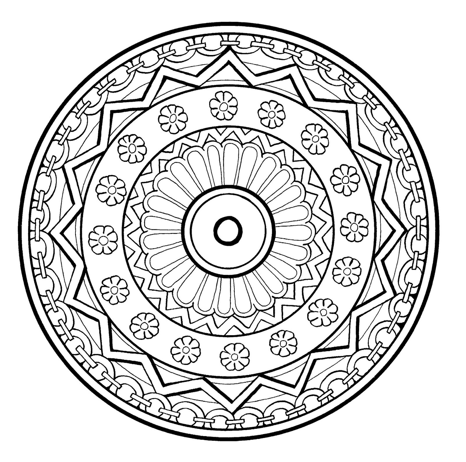 Mandala To Color Flowers Vegetation To Print 7 1600x1588 Mandala To Color Flowers Vegetation To Print 7