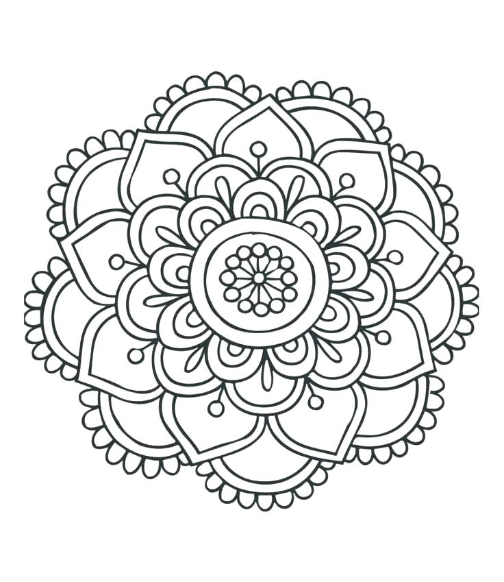 Simple Mandala Coloring Pages With Mandala Color Pages Coloring 736x849 Simple Mandala Coloring Pages With Mandala Color Pages Coloring