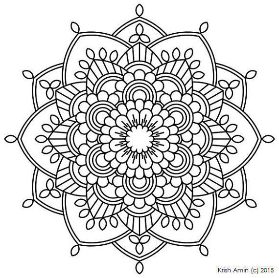 570x569 Peaceful Design Mandalas Coloring Pages For Adults Printable