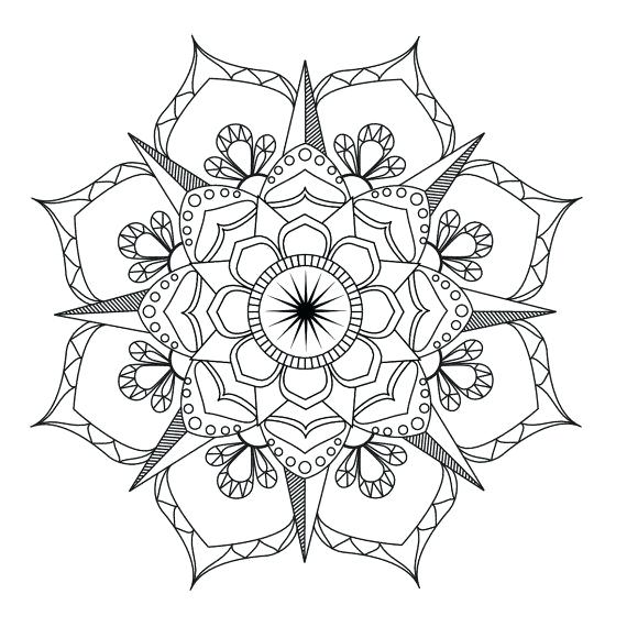 570x570 Mandala Coloring Pages Flower Mandala Coloring Page Adult Coloring