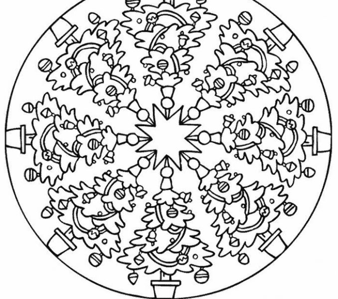 Christmas Mandala Coloring Pages Printable Coloring Page 678x600 Christmas Mandala Coloring Pages Printable Coloring Page