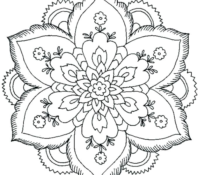 Coloring Pages With Flowers Flower Mandala Coloring Pages Images 678x600 Coloring Pages With Flowers Flower Mandala Coloring Pages Images