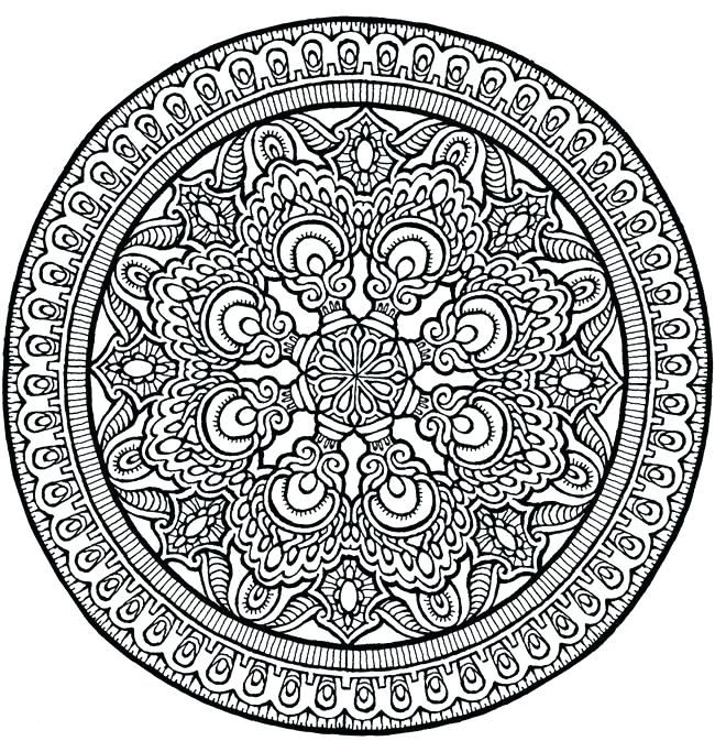 650x673 Detailed Mandala Coloring Pages Intricate Mandala Coloring Pages
