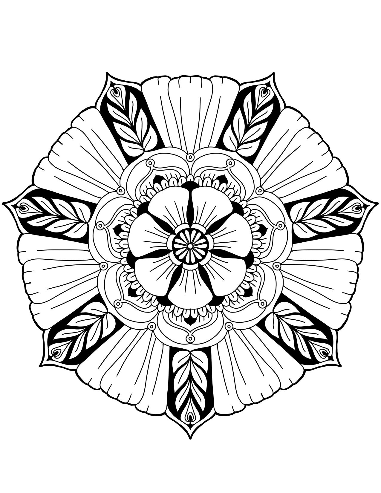 The Best Flower Mandala Digital Printable Easy Karyn Lewis Picture 1275x1650 The Best Flower Mandala Digital Printable Easy Karyn Lewis Picture