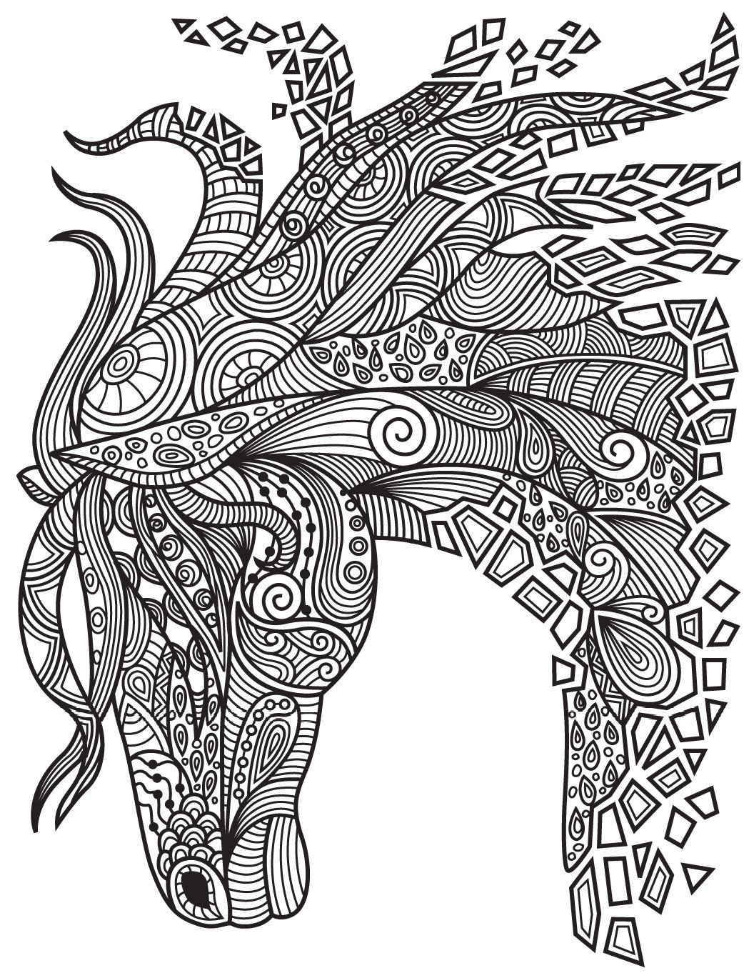 1049x1369 Horses Colorish Coloring Book App For Adults Mandala Relax By