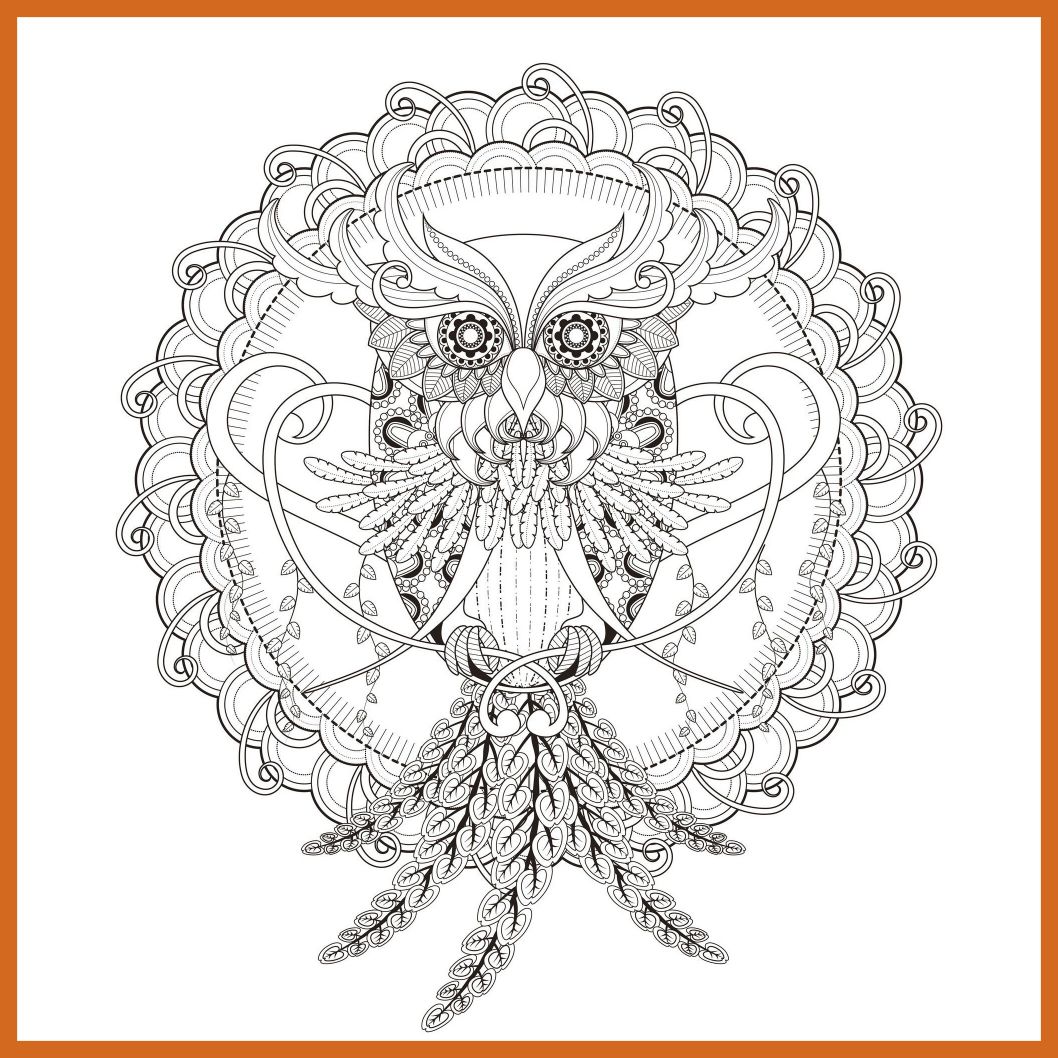1058x1058 Astonishing Mandala Owl By Kchung Coloring Pages For Adults