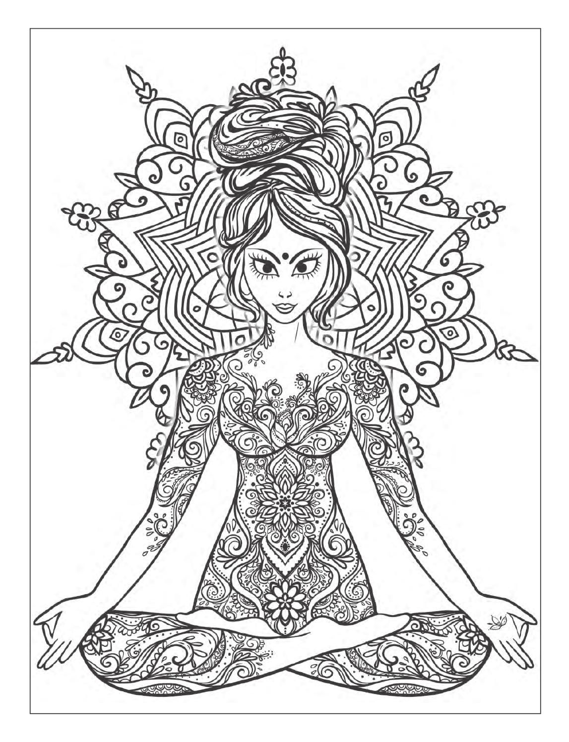 1147x1496 Yoga Meditation Coloring Book For Adults With Yoga Poses