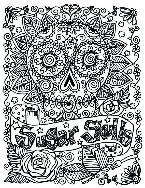 570x738 Skull Coloring Pages Sugar Skull Coloring Pages Colouring Skulls