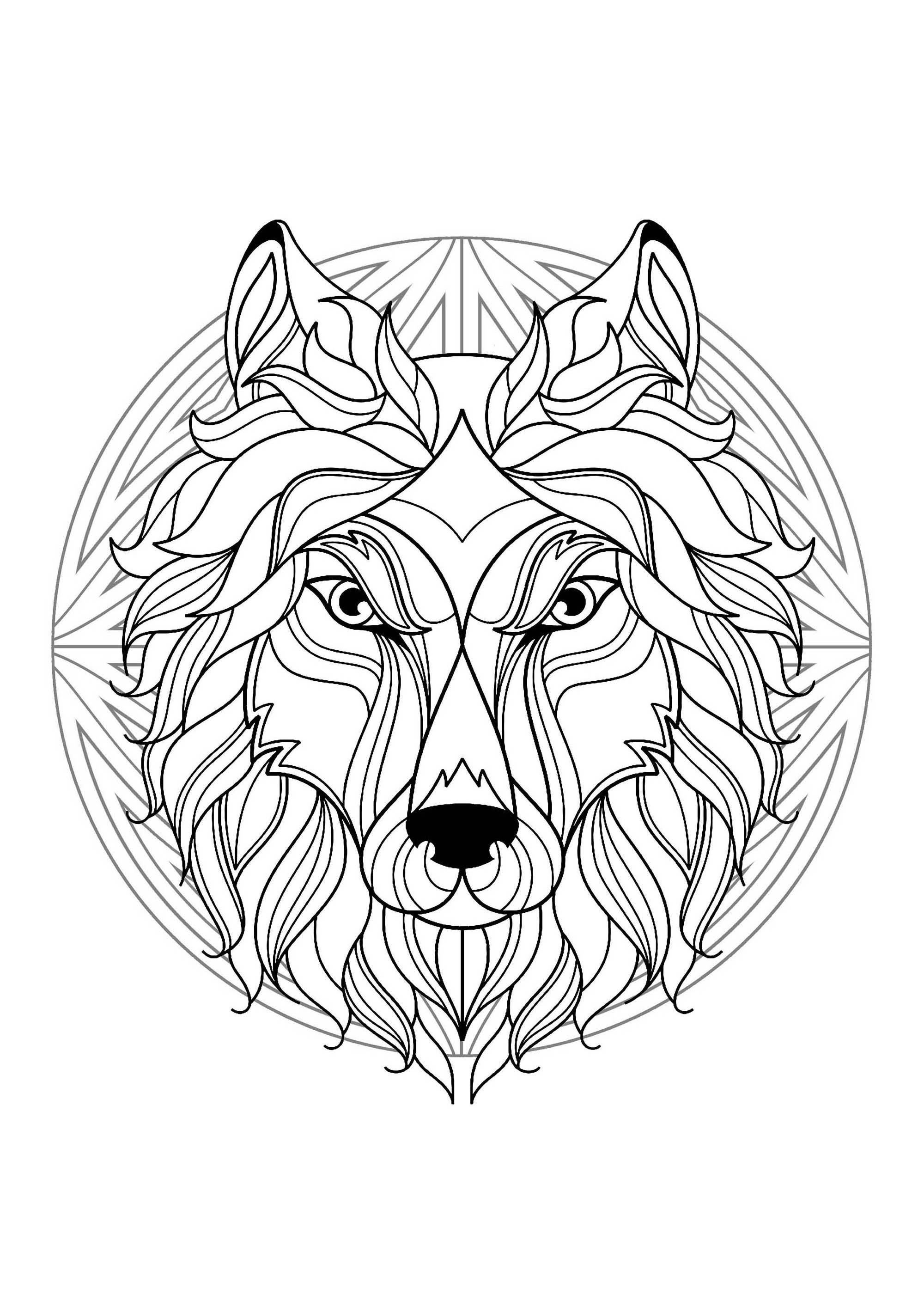 Mandala With Elegant Wolf Head And Beautiful Patterns 2000x2828 Mandala With Elegant Wolf Head And Beautiful Patterns