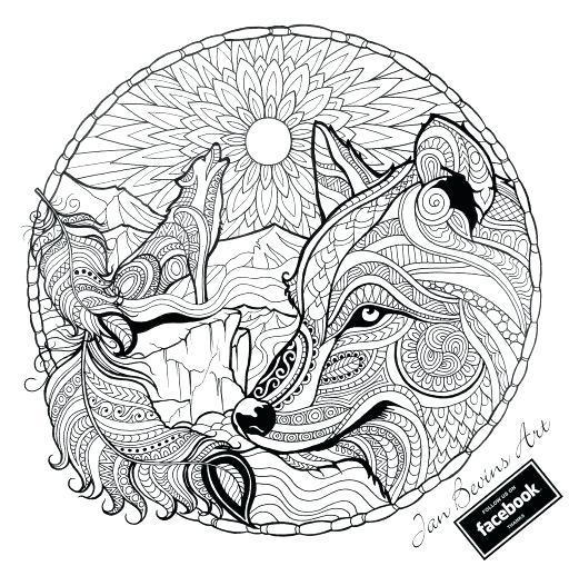 Mandala Wolf Coloring Pages at GetColorings.com | Free printable ...