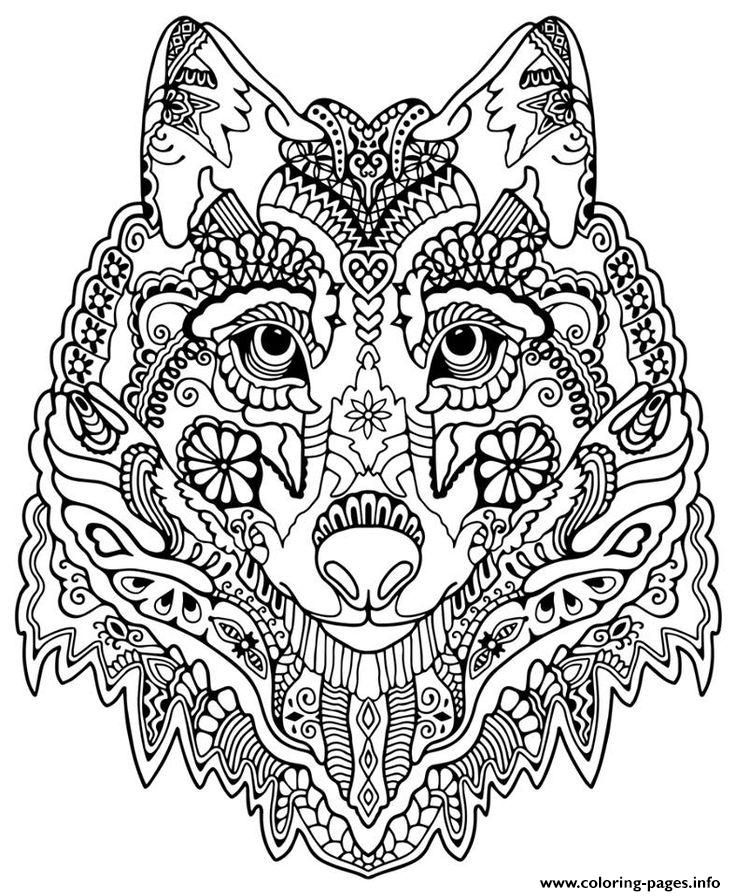 Mandalas To Print And Color For Adults Cute Wolf Adult Mandala 736x896 Mandalas To Print And Color For Adults Cute Wolf Adult Mandala