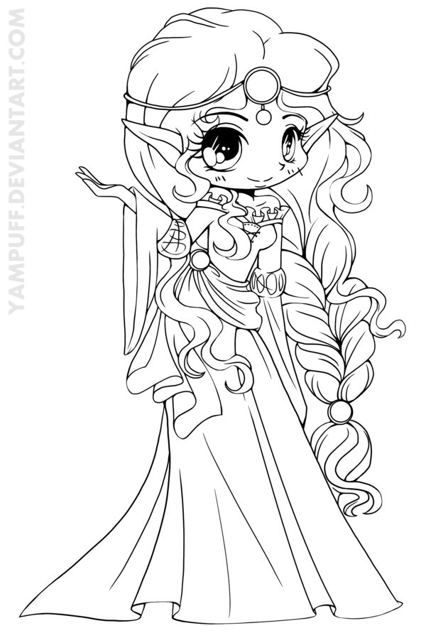 600x891 Scottish Elf Princess Lineart By Yampuff On Digi