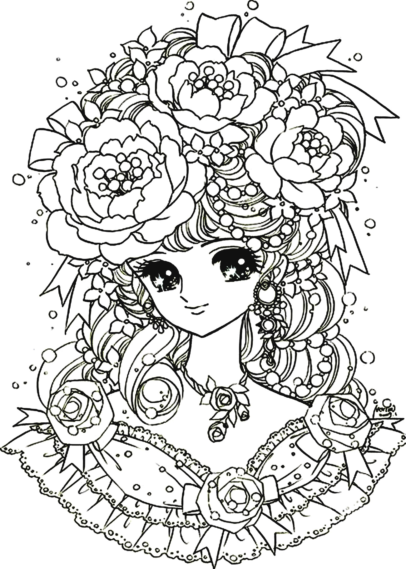 Manga Flowers Girl 1300x1820 Manga Flowers Girl