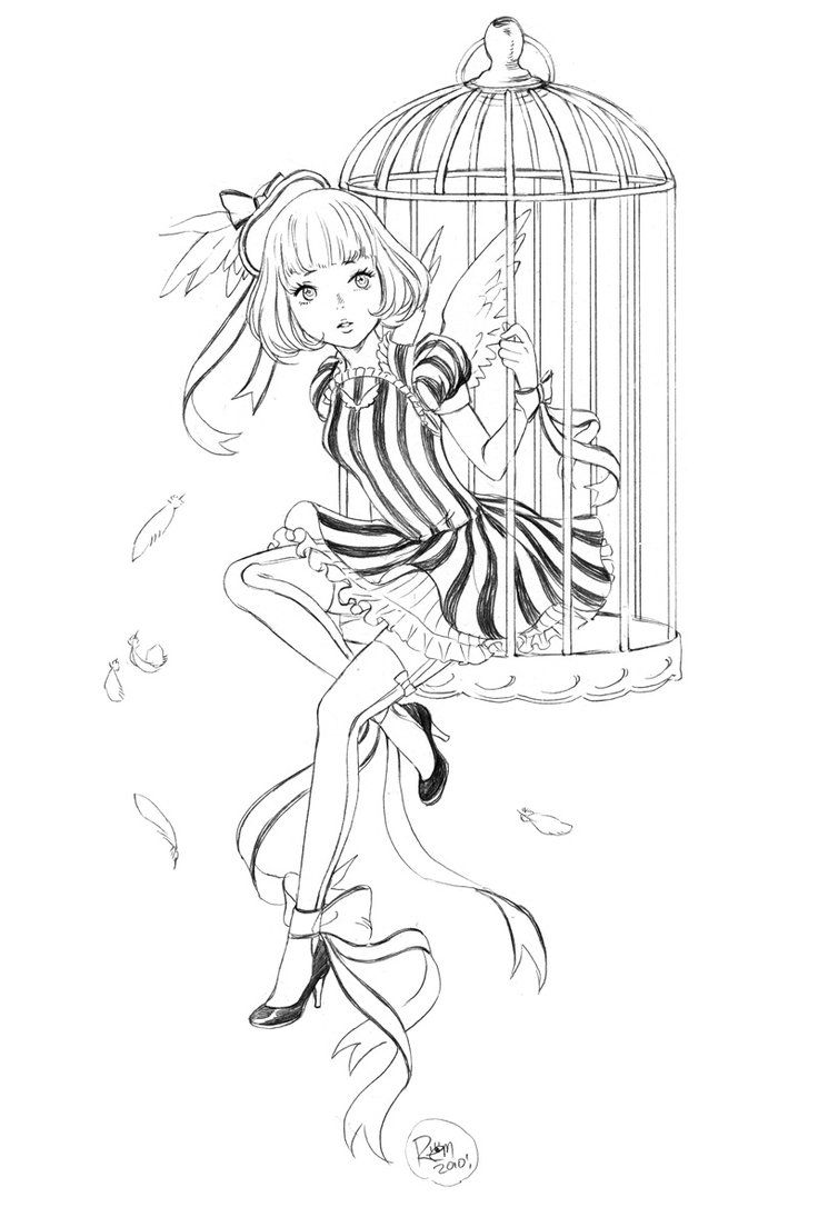 736x1086 181 Best Anime Amp Manga Style ~ Adult Coloring Images