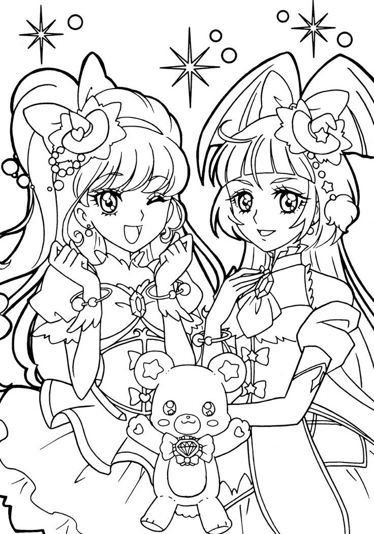 736x1050 Anime Manga Coloring Sheets Printable Page Free Cartoons Mermaid