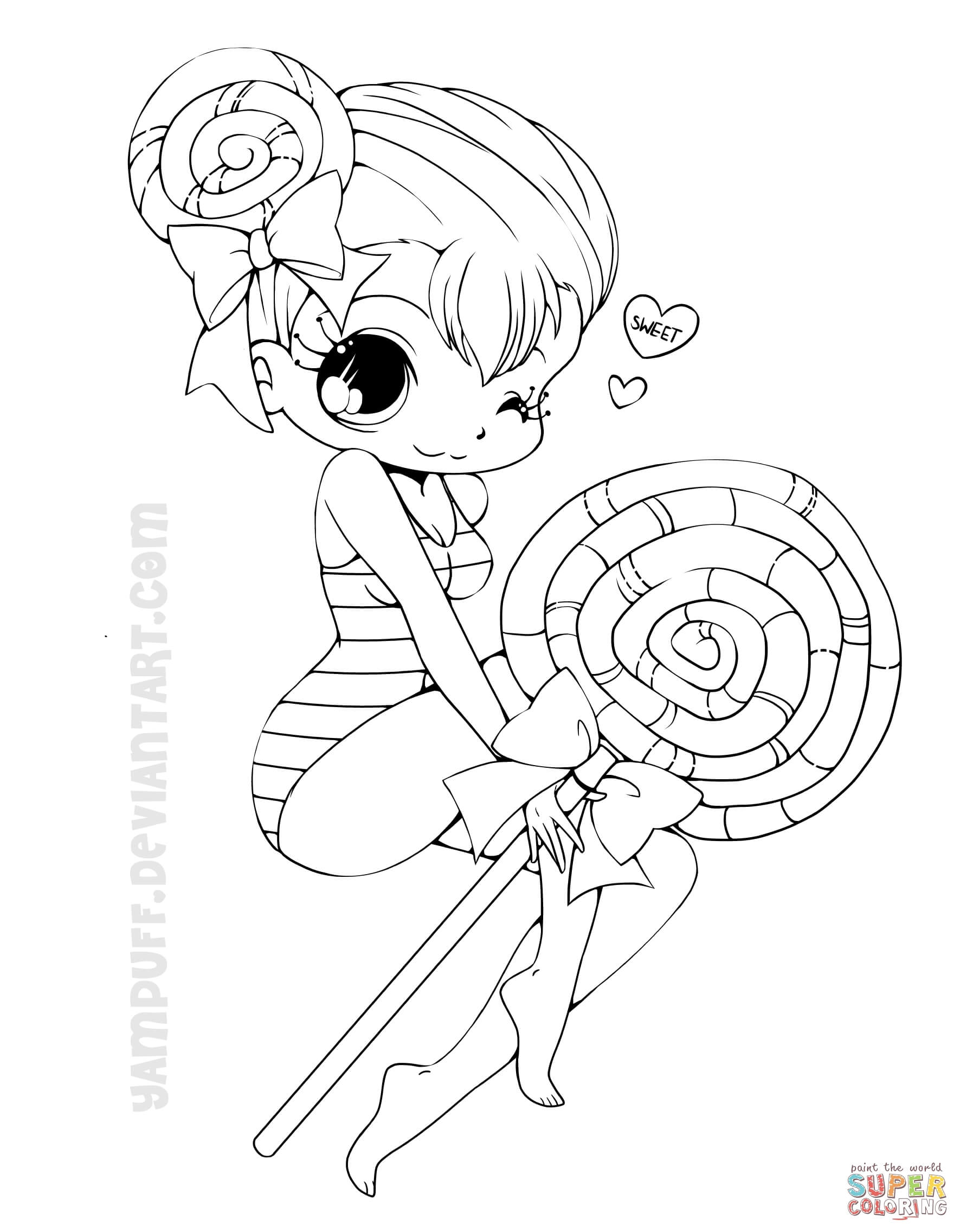 1771x2272 Anime Girl Coloring Page Chibi Printable