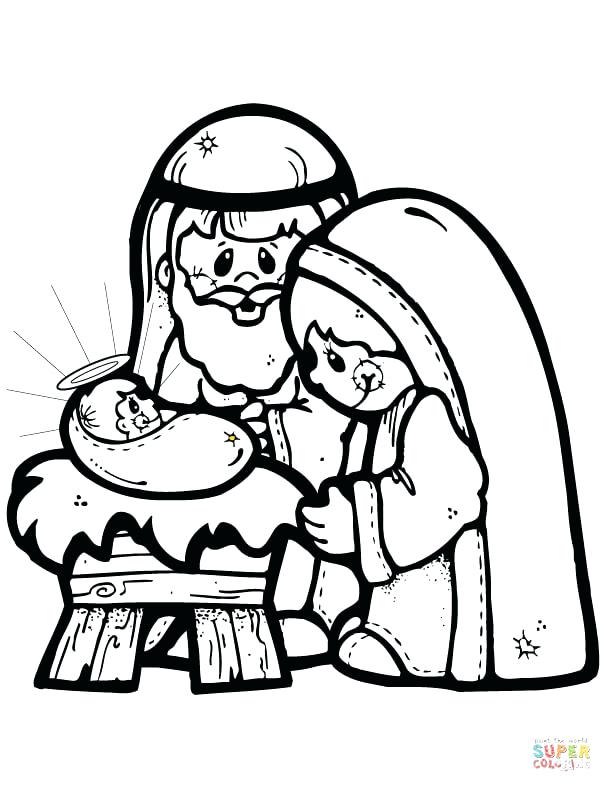 612x792 Jesus In A Manger Coloring Page Click The Nativity Scene Coloring