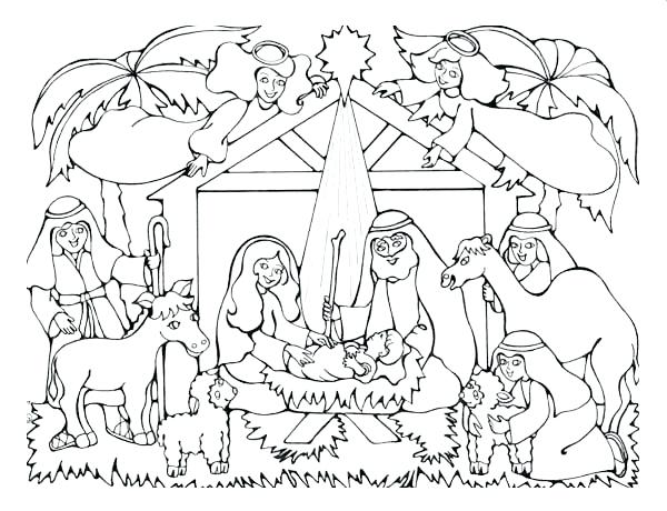 600x460 Manger Coloring Page Click The Christian Coloring Pages Manger