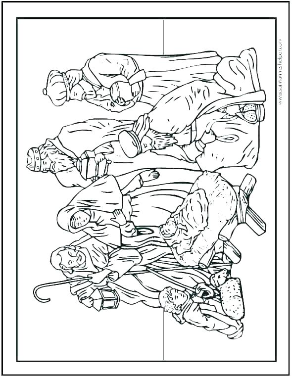 590x762 Nativity Scene Coloring Pages Nativity The Birth Of Scene Coloring