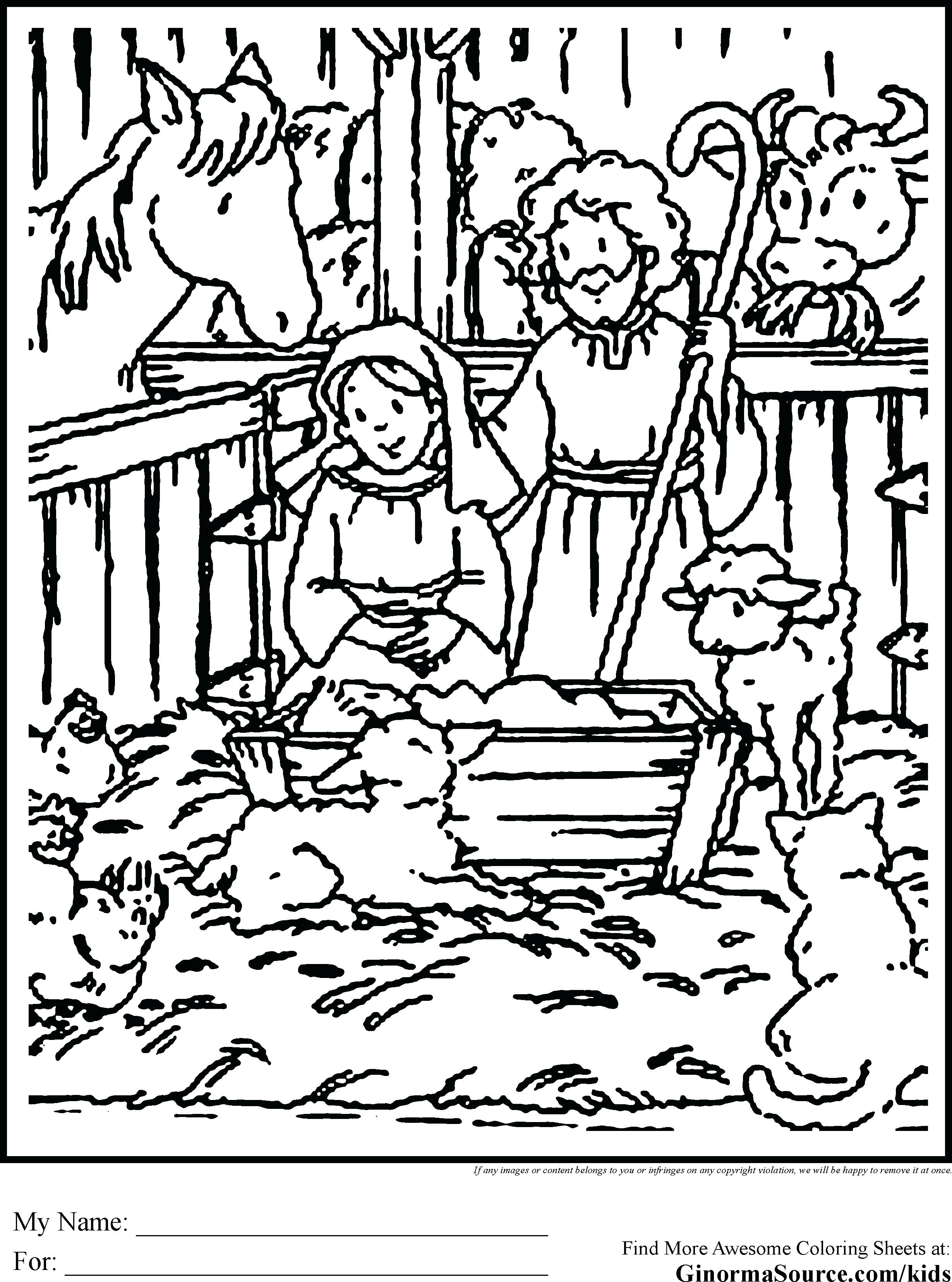2459x3310 Sturdy Manger Coloring Page Nativity Pages Pic