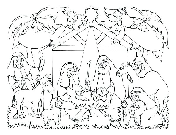 600x460 Manger Coloring Page
