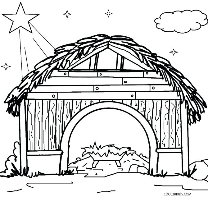 Manger Coloring Page Printable Nativity Scene Coloring Pages 670x634 Manger Coloring Page Printable Nativity Scene Coloring Pages