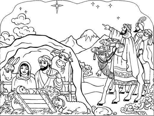 Printable Nativity Coloring Pages For Kids 520x391 Printable Nativity Coloring Pages For Kids