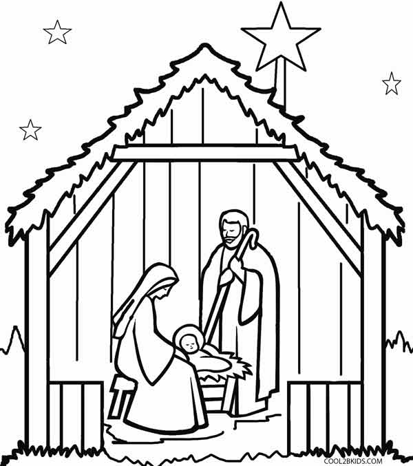 Printable Nativity Scene Coloring Pages For Kids Cool2bkids 600x677 Printable Nativity Scene Coloring Pages For Kids Cool2bkids