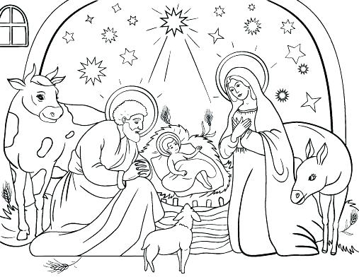 Jesus In A Manger Coloring Page 507x392 Jesus In A Manger Coloring Page