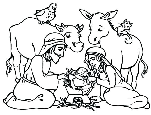 Nativity Colouring Pages Printable 600x457 Nativity Colouring Pages Printable