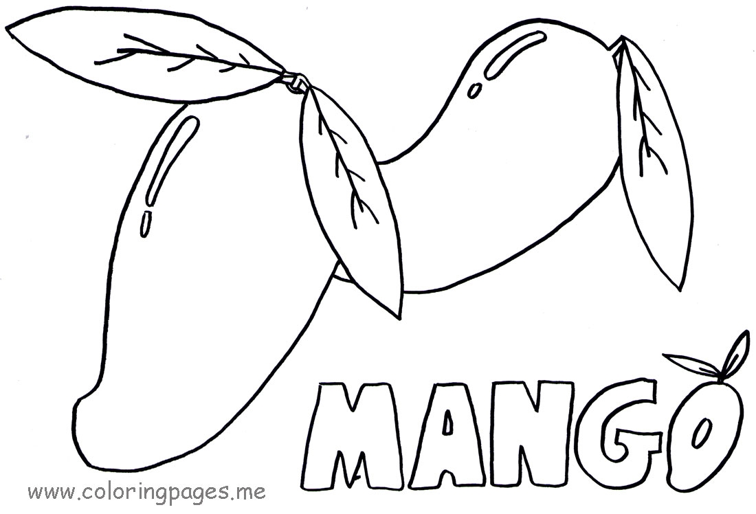 Colouring Fruit Mango 1100x748 Colouring Fruit Mango