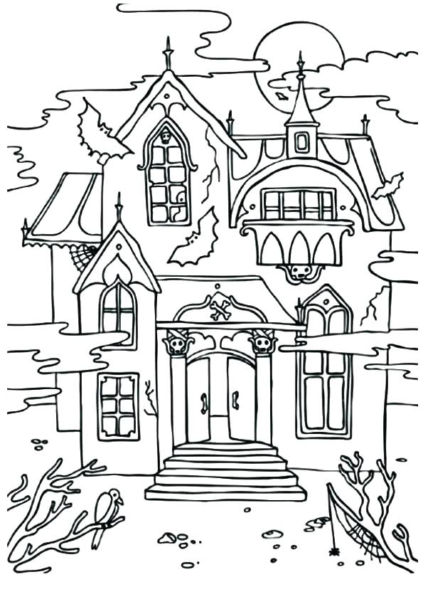 595x842 Haunted Mansion Coloring Pages Cheap Haunted House Ring Page