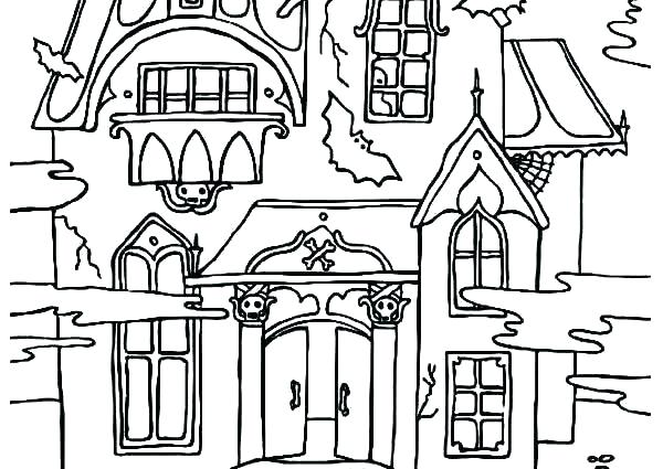 600x425 Scary Haunted House Coloring Pages Haunted Mansion Coloring Pages