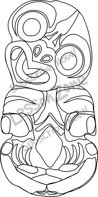 329x658 116588z01 Clipart Tiki Bw01.jpg Manaia Maori